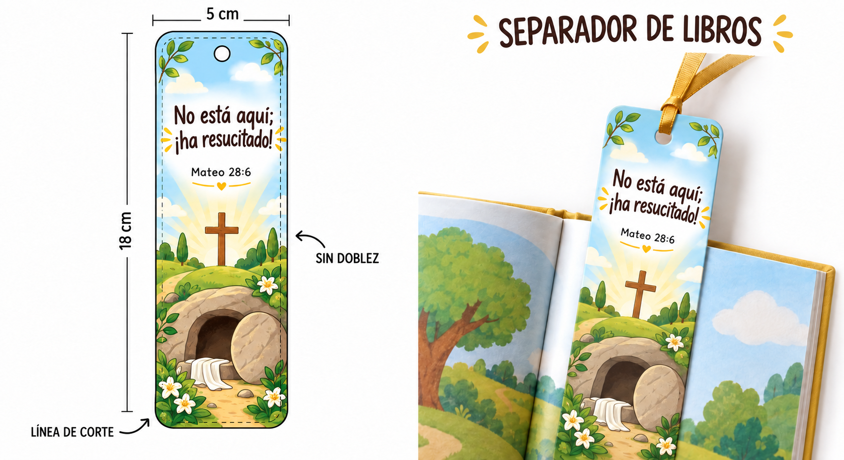 Separador de libros cristiano para Pascua
